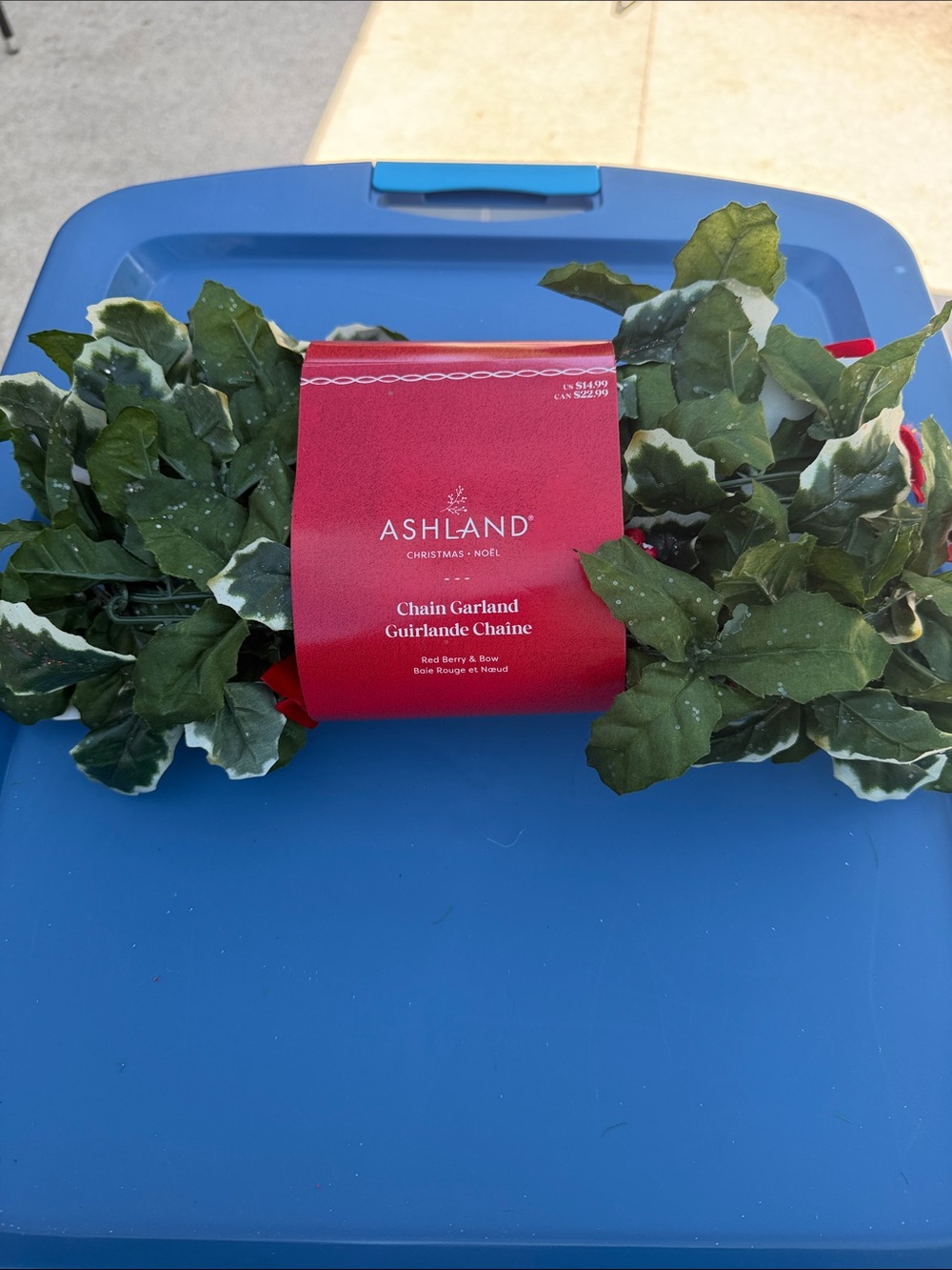 Ashland Green and Red Holiday Chain Garland